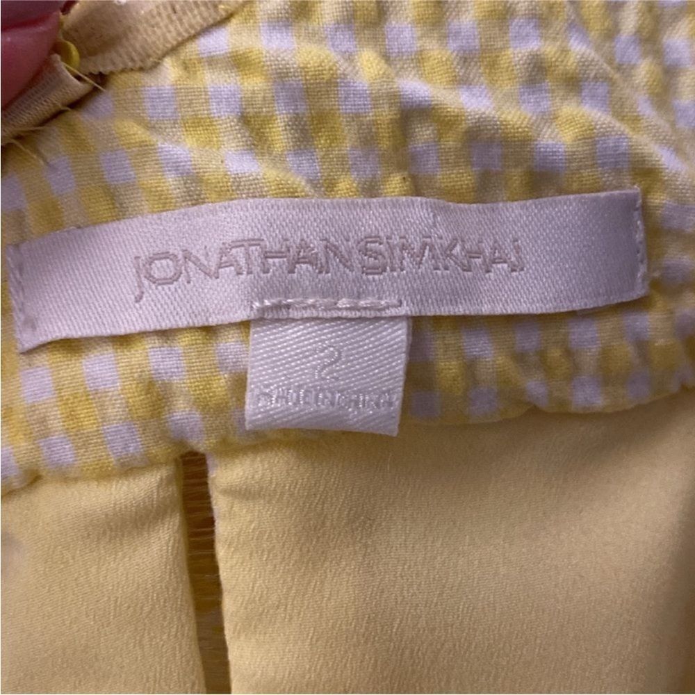 Jonathan Simkhai Yellow Asymmetrical Ruffled Off-Shoulder dress, US2 - Picture 13 of 14